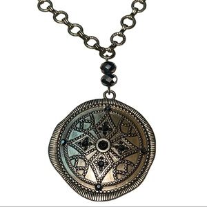 Chico’s gold and onyx necklace